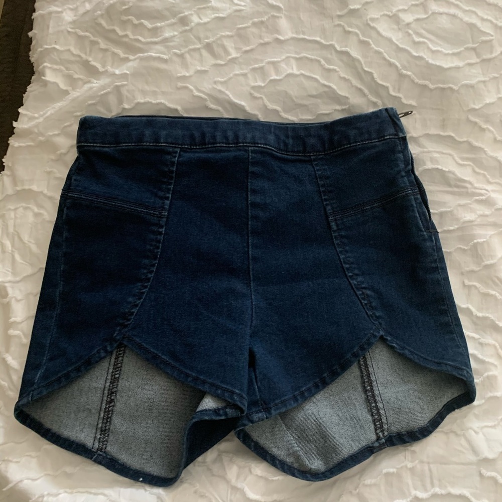 Free People High Rise Petal Brief Denim Shorts